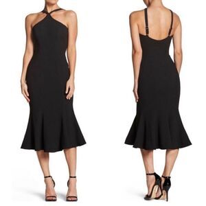 Dress the Population Tessa Crepe Mermaid Midi Dress In Black